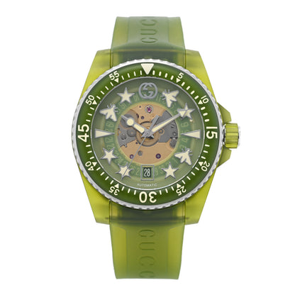 Gucci Stainless Steel Rubber 40mm Dive Quartz Watch Green 1 of 4