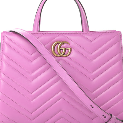 Gucci Calfskin Matelasse Small GG Marmont Tote Candy Mousse 8 of 13