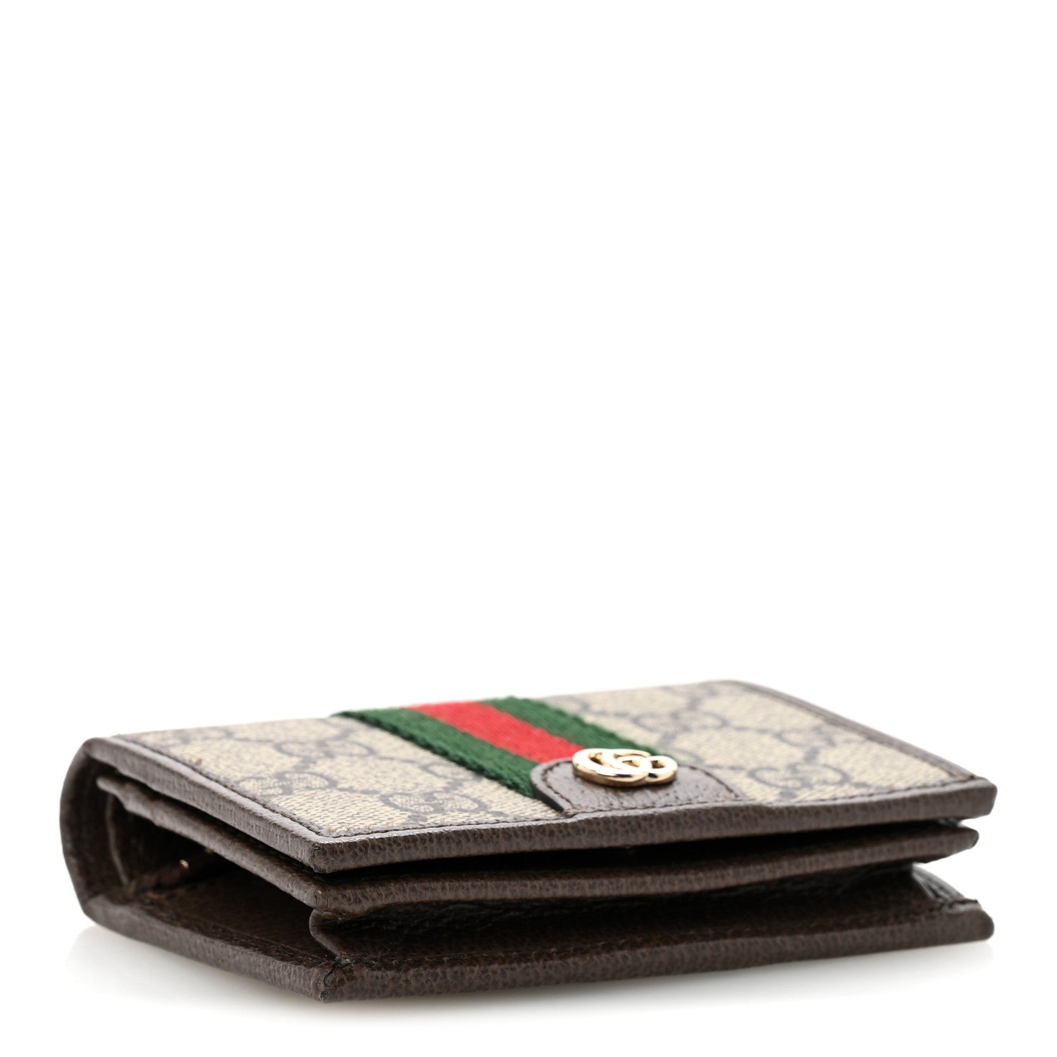 Gucci GG Supreme Monogram Web Ophidia Small Wallet Beige Dark Brown 4 of 8