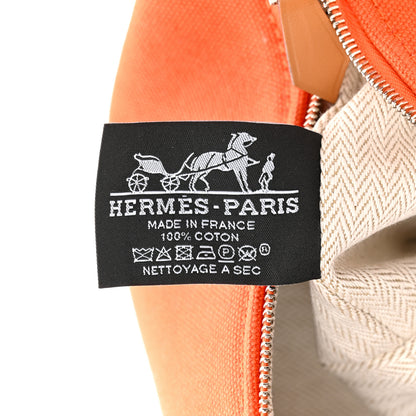 Hermes Canvas Small Bride-A-Brac Pouch Orange Burgundy 6 of 9