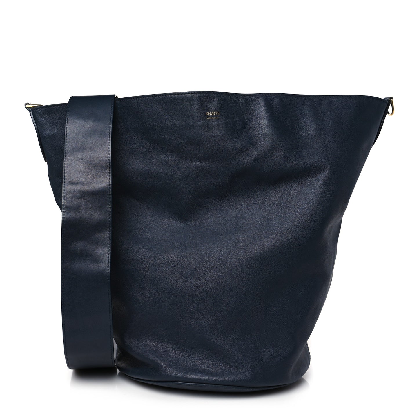 Smooth Calfskin Large Bucket Bag Blue