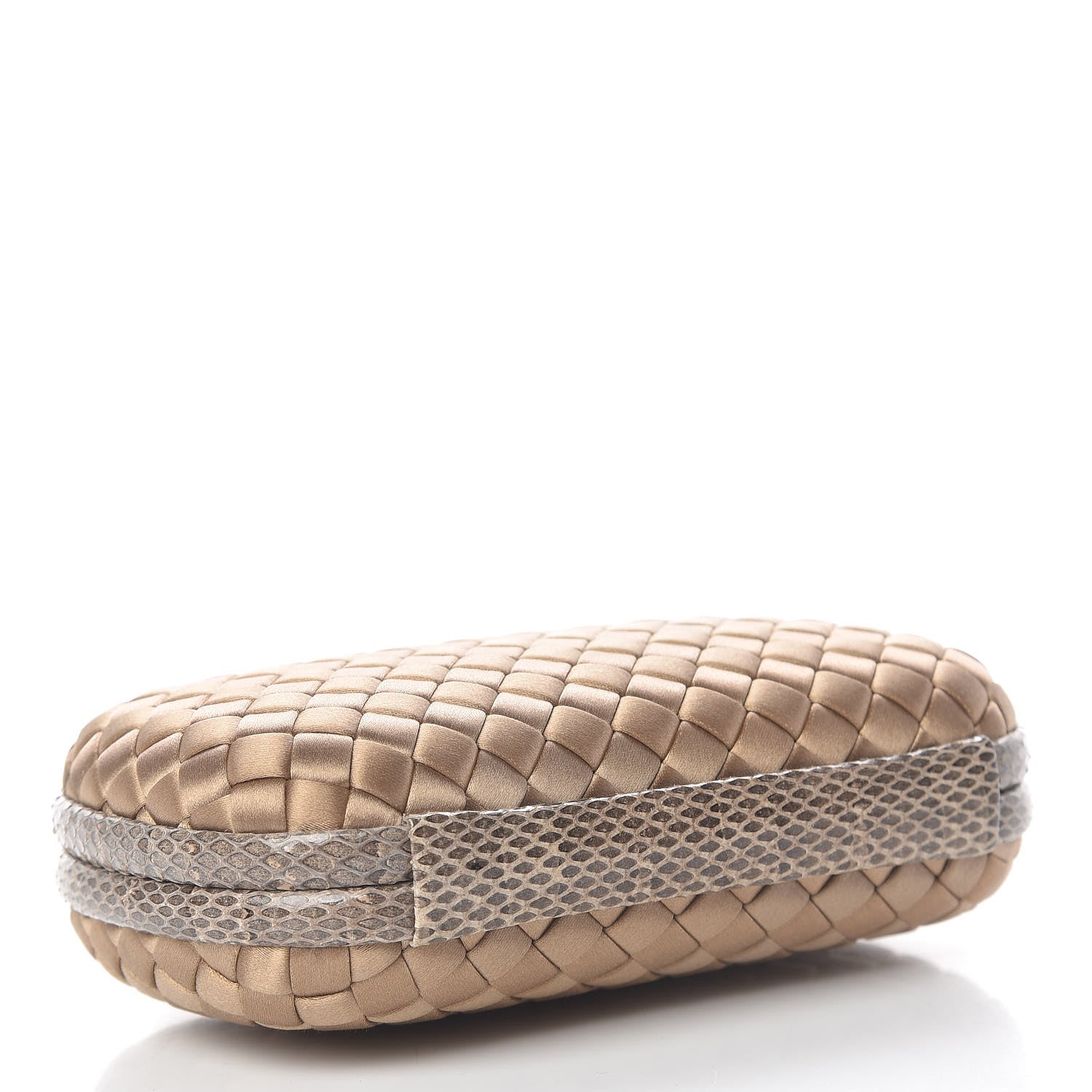 Bottega Veneta Satin Intreccio Impero Ayers Knot Clutch Camel 4 of 9