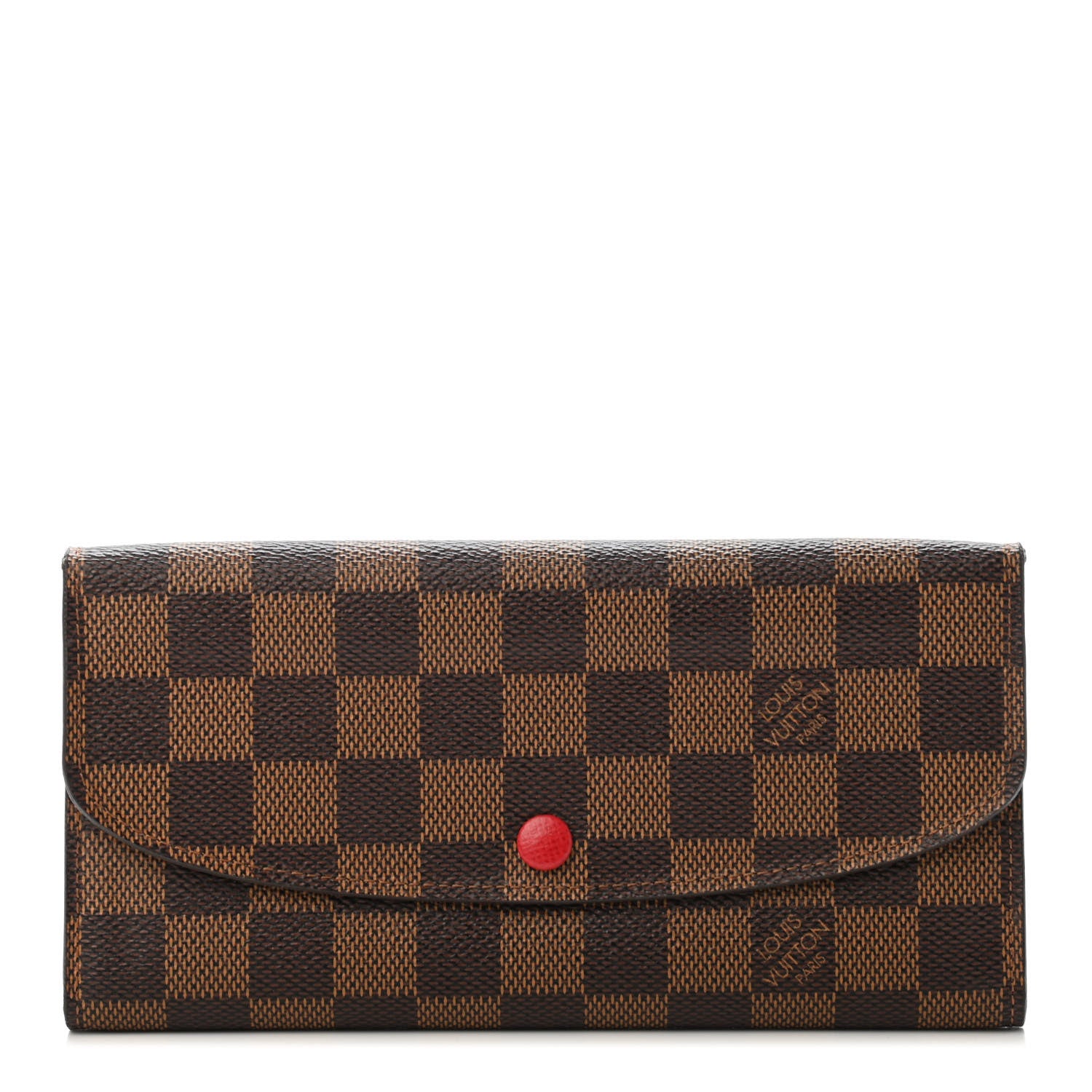 Louis Vuitton Damier Ebene Emilie Wallet Red 1 of 4