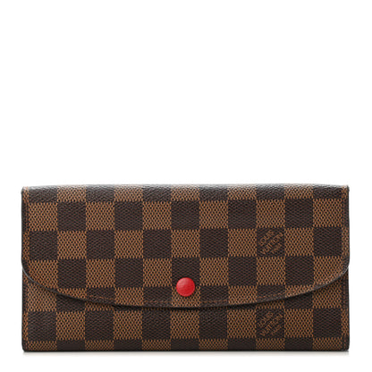 Louis Vuitton Damier Ebene Emilie Wallet Red 1 of 4