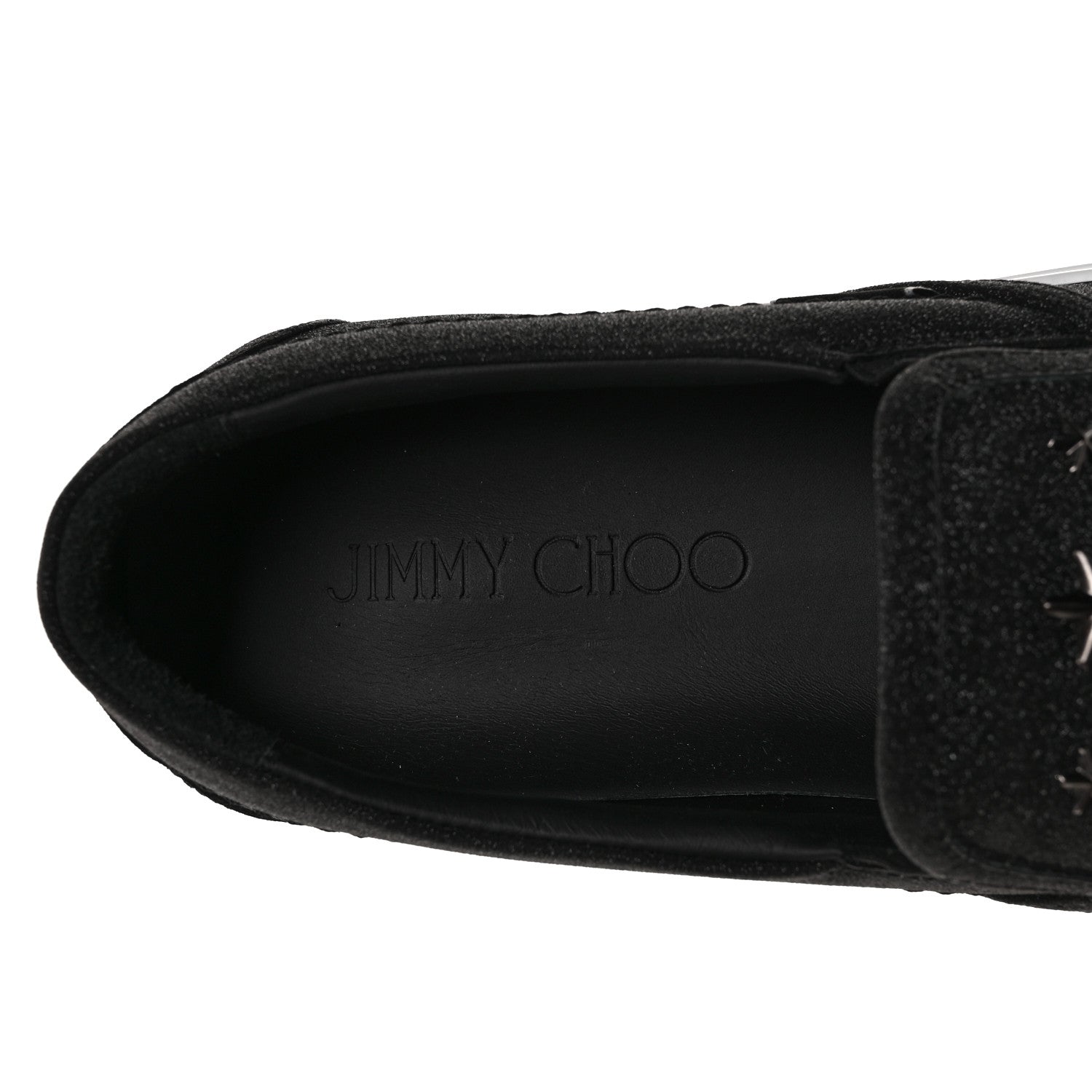 Jimmy Choo Fine Glitter Suede Mens Grove Sneakers 43 Black 7 of 8