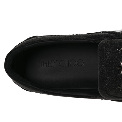 Jimmy Choo Fine Glitter Suede Mens Grove Sneakers 43 Black 7 of 8