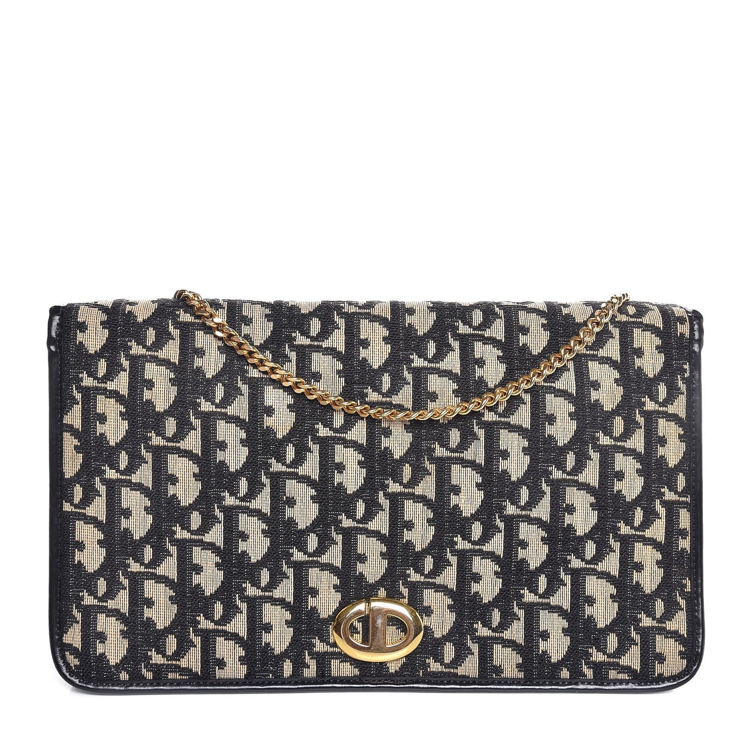 Monogram Chain Flap Black
