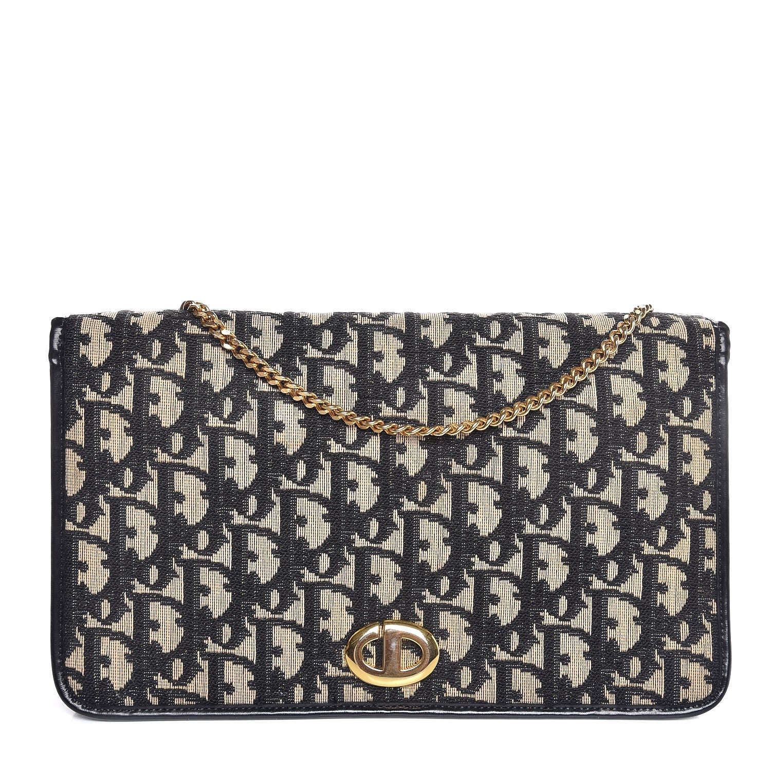 Christian Dior Monogram Chain Flap Black 1 of 8