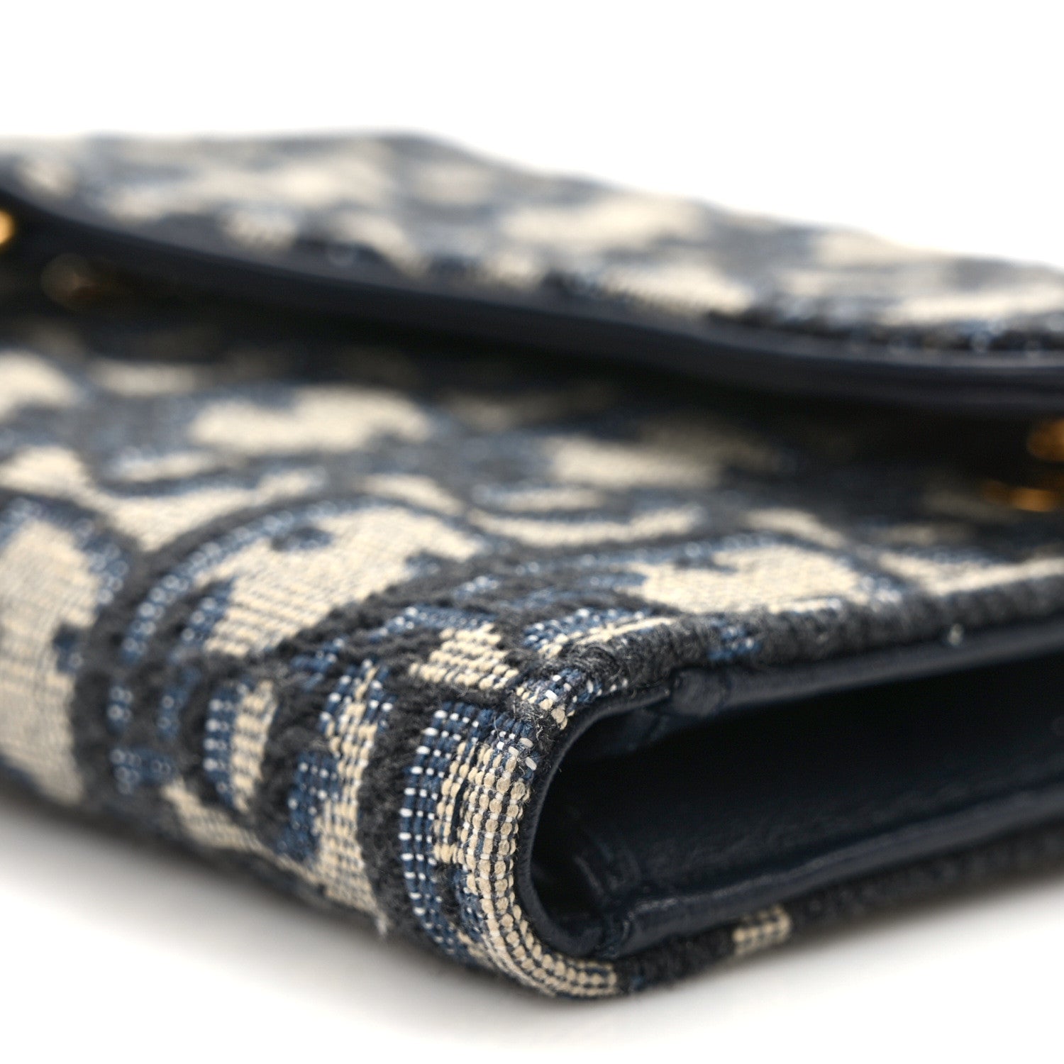 Christian Dior Oblique Saddle Lotus Wallet Blue 8 of 9