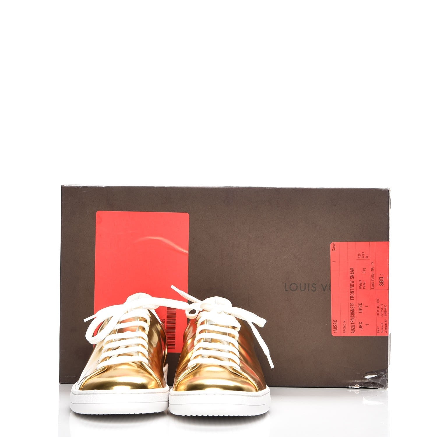 Louis Vuitton Metallic Calfskin Frontrow Sneakers 37.5 Gold 10 of 10