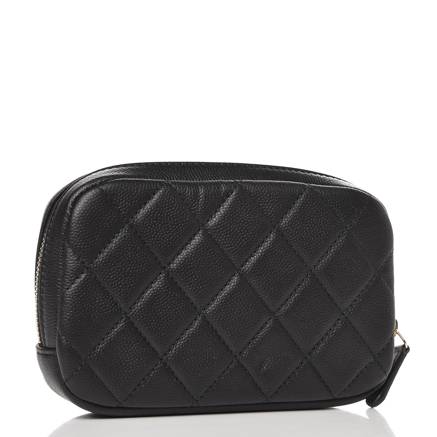 Chanel Caviar Quilted Small Curvy Pouch Cosmetic Case Black 3 of 7