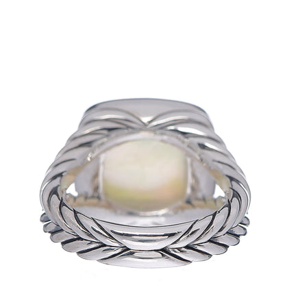 David Yurman Sterling Silver Diamond Mother of Pearl 11mm Albion Ring 52 6 5 of 6