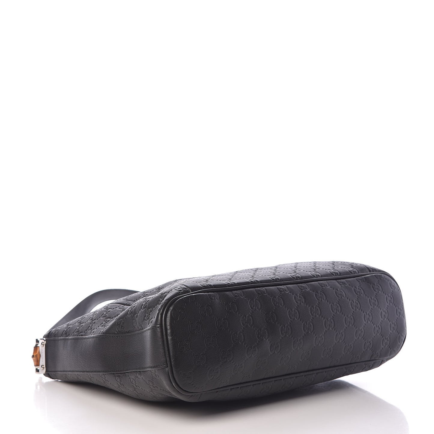 Guccissima Large Bamboo D-Ring Hobo Black
