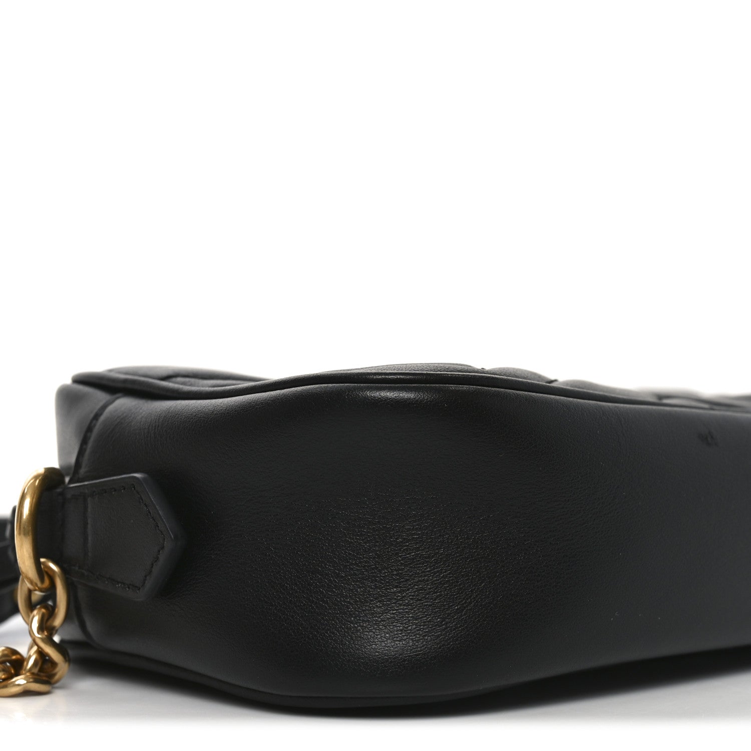 Gucci Calfskin Matelasse Mini GG Marmont Chain Shoulder Bag Black 9 of 10