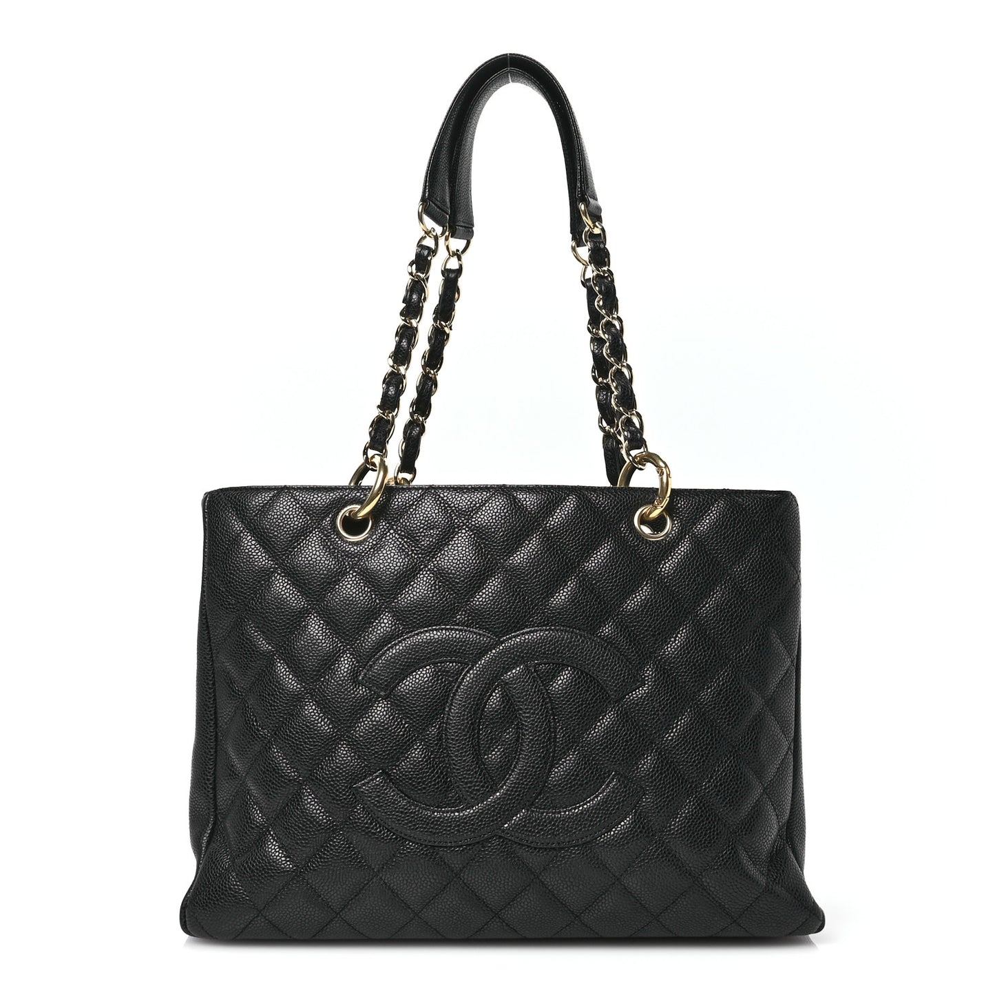 Caviar Quilted Grand Shopping Tote GST Black