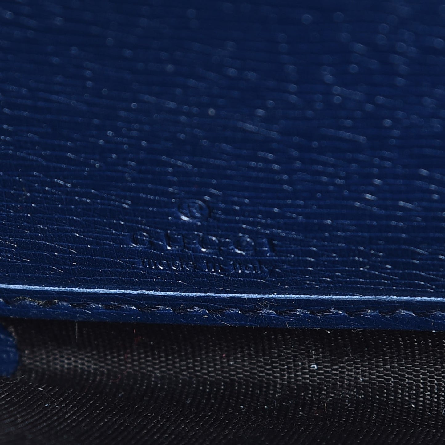 Calfskin Heartbeat Print Zip Around Wallet Blue
