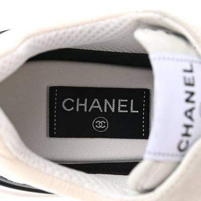 Chanel Calfskin Mesh Lycra Suede Womens Logo Sneakers 42 White 6 of 8