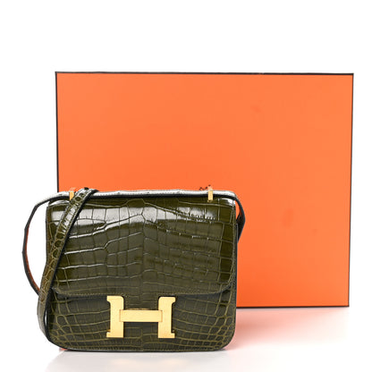 Hermes Shiny Niloticus Crocodile Constance 18 Vert Veronese 13 of 13