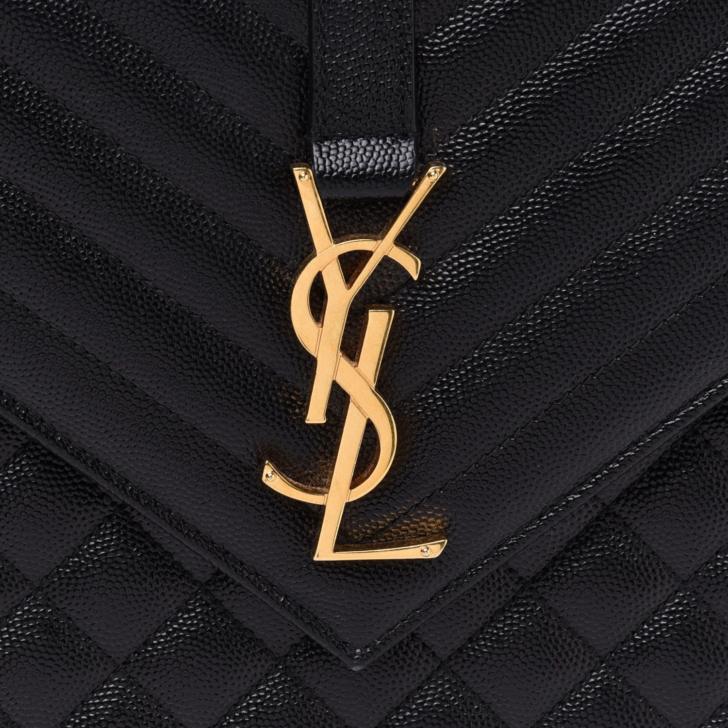 Saint Laurent Grain De Poudre Textured Mixed Matelasse Large Triquilt Monogram Satchel Black 8 of 13