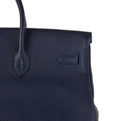 Hermes Taurillon Clemence Birkin 40 Bleu De Prusse 36 of 41