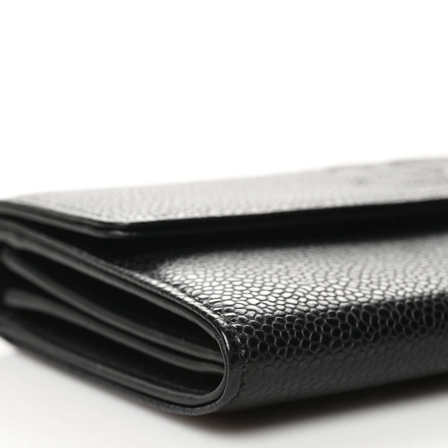 Caviar Timeless CC Large Gusset Flap Wallet Black