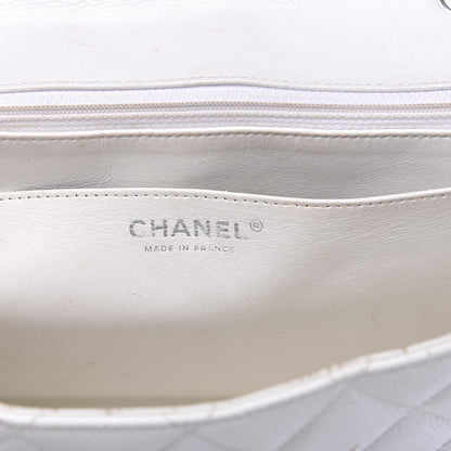 Chanel Caviar Quilted Jumbo Single Flap White 6 of 22