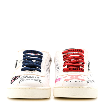 Chanel X PHARRELL WILLIAMS Canvas Womens Sneakers 38 White Multicolor 3 of 11