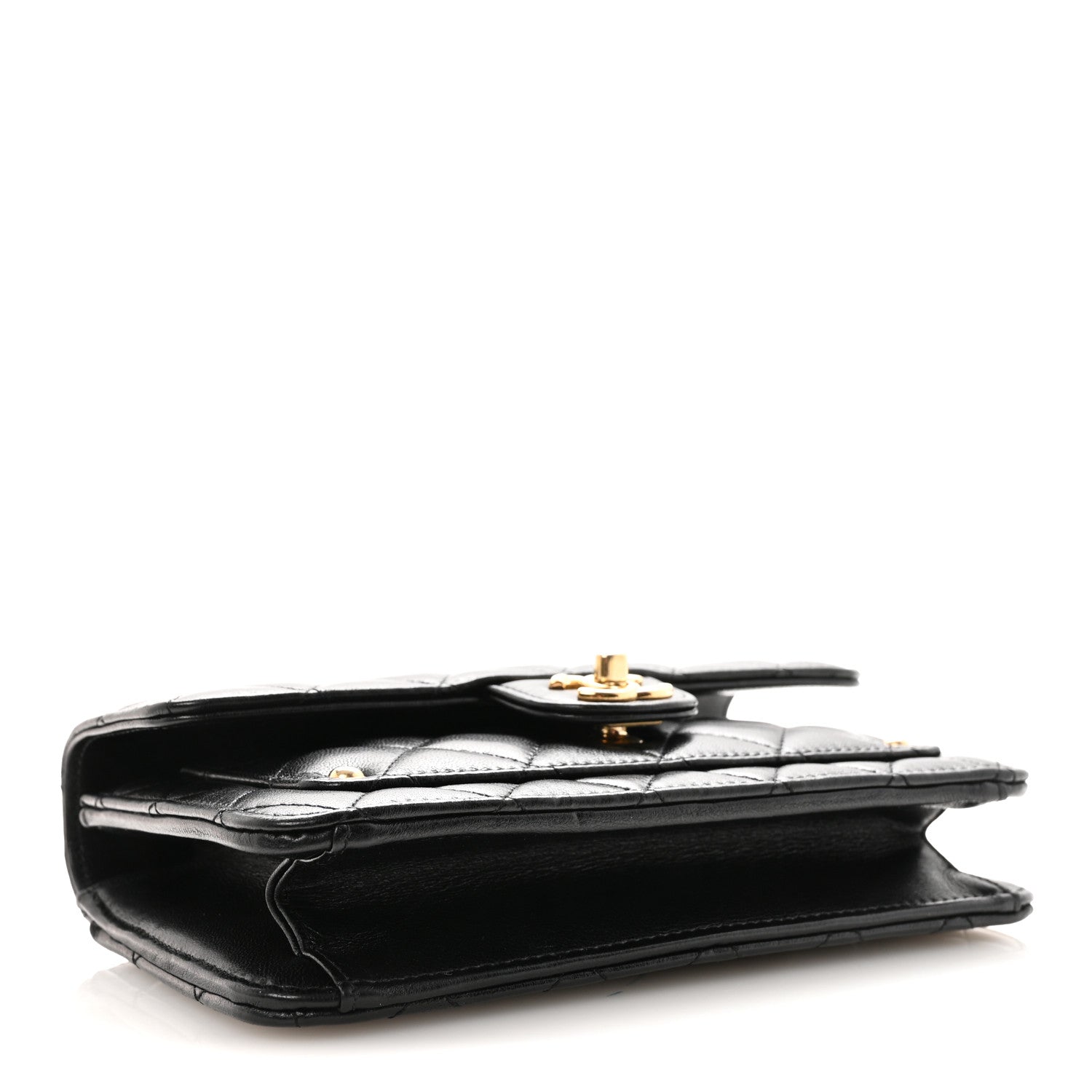 Chanel Lambskin Quilted Preppy Satchel Wallet On Chain WOC Black 4 of 12