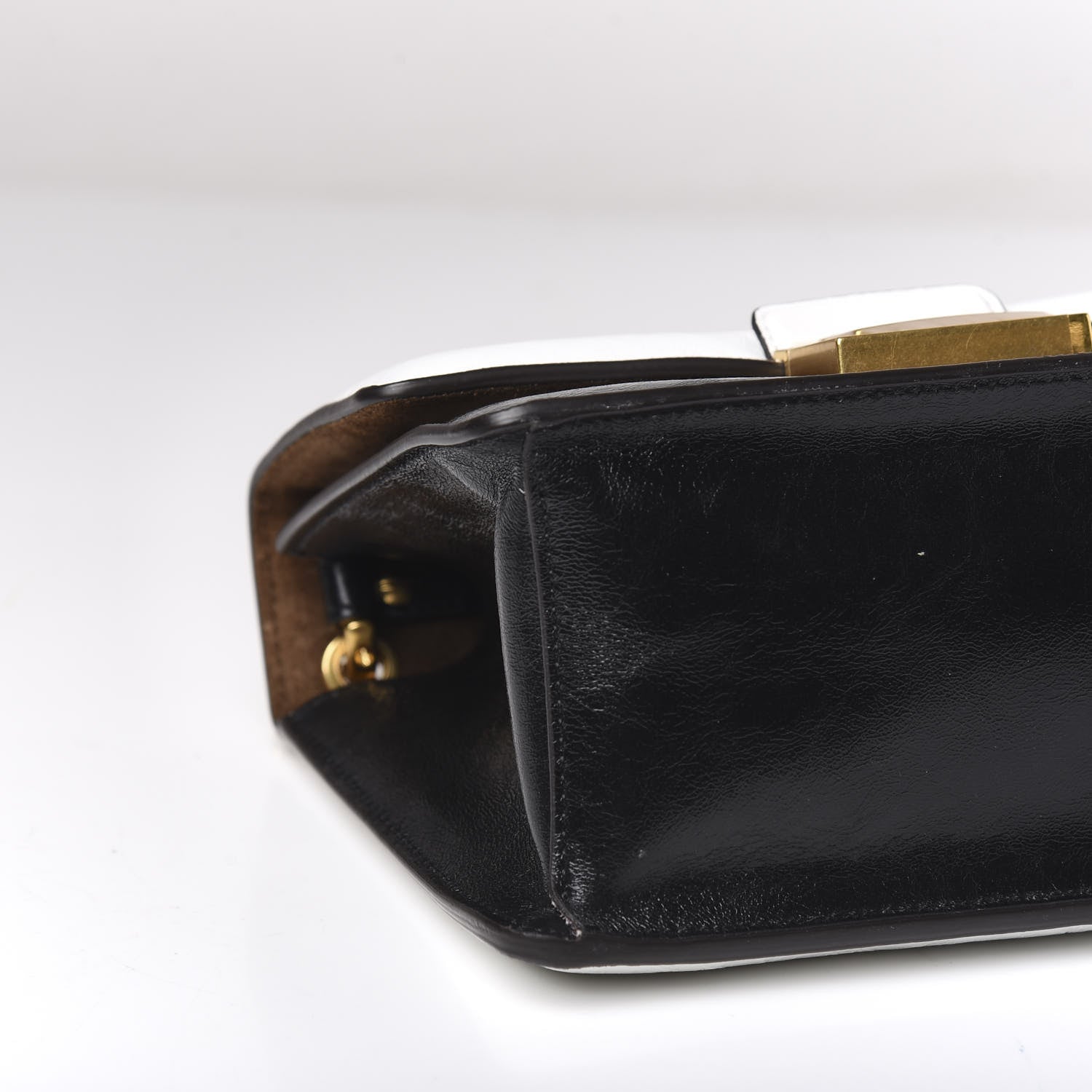 Fendi Agnello Old Shine Chamois Embossed Small Kan U Shoulder Bag Black Rovere Multicolor 6 of 8