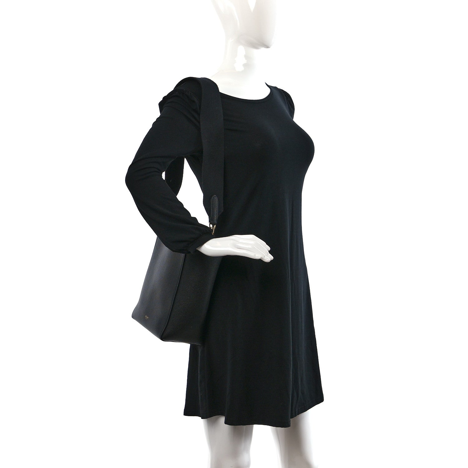 Celine Soft Grained Calfskin Small Sangle Bucket Bag Black 2 of 8
