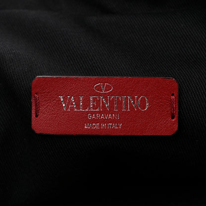 Valentino Garavani Pebbled Calfskin Beaded Rockstud Belt Bag Burgundy Multicolor 6 of 9
