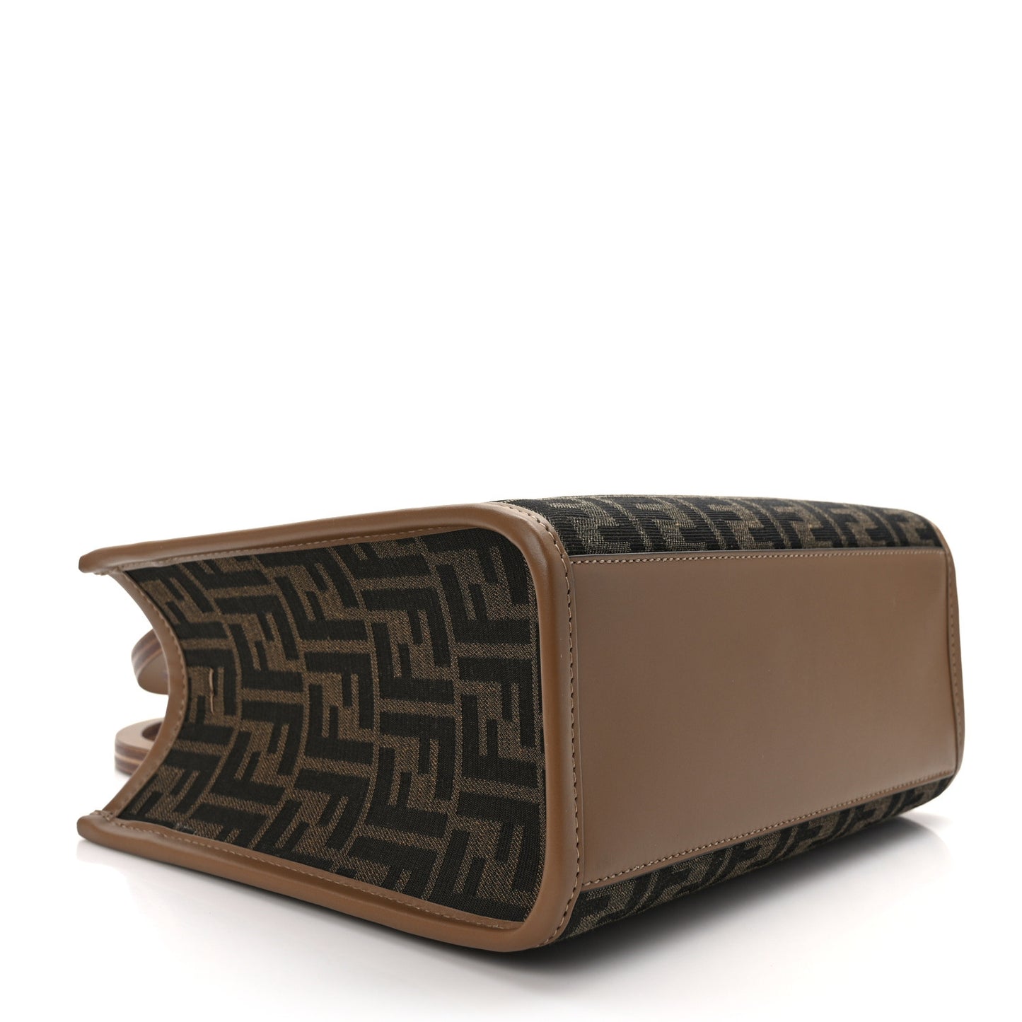 Fabric Jacquard FF 1974 Logo Small Fendi Sunshine Shopper Tote Tobacco Moro Sand