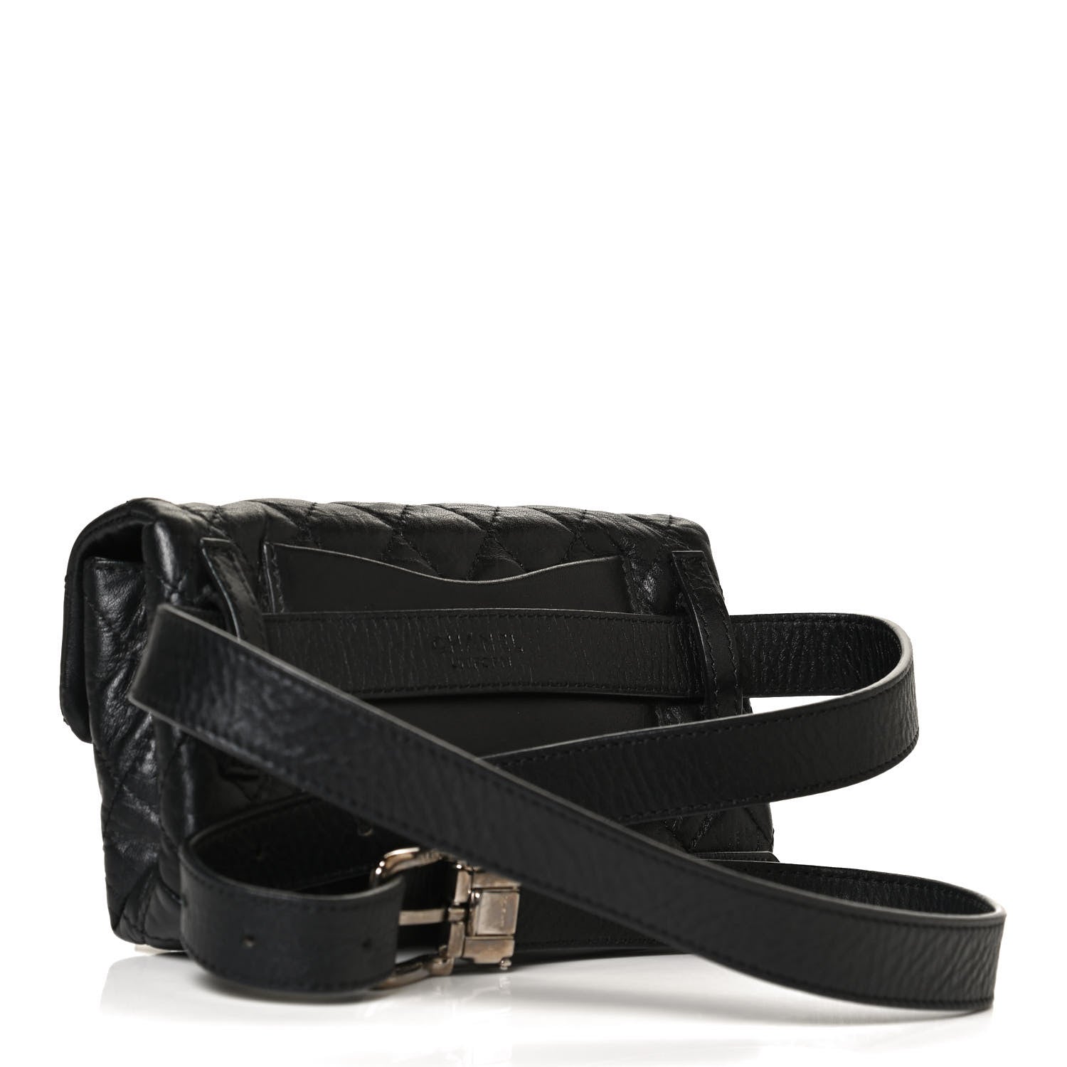 Chanel Aged Calfskin Quilted 2.55 Reissue Flap Belt Bag Clutch Black 2 of 10