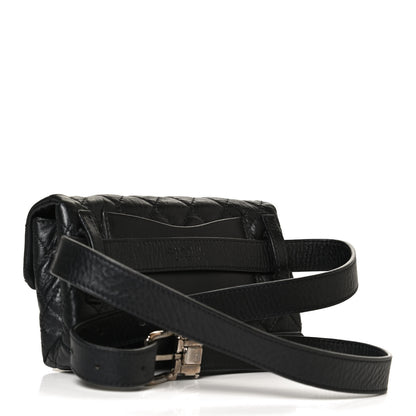 Chanel Aged Calfskin Quilted 2.55 Reissue Flap Belt Bag Clutch Black 2 of 10