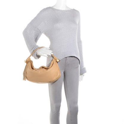 Chanel Leather Tassel Hobo Beige 2 of 7