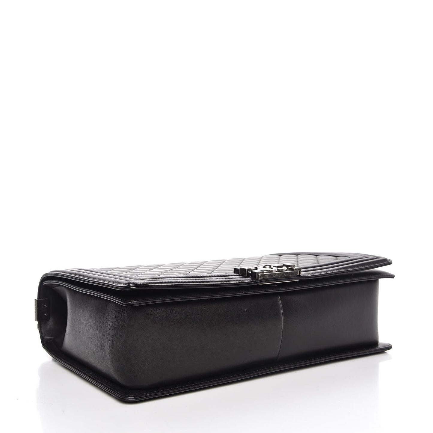 Lambskin Quilted Large Boy Flap Black
