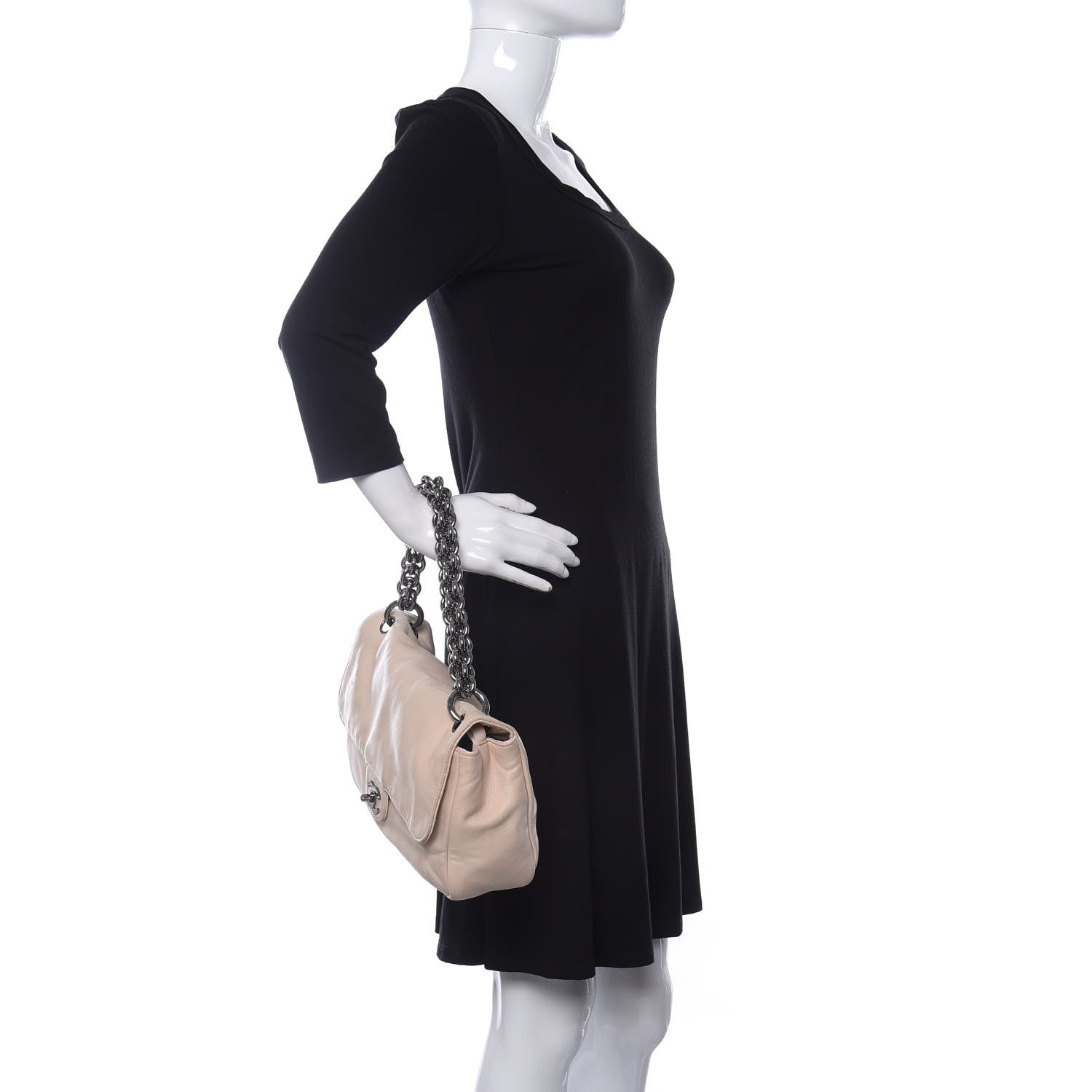 Chanel Lambskin Medium Soft and Chain Flap Beige 2 of 14