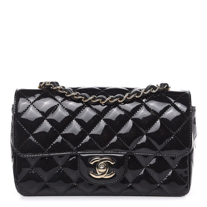 Chanel Patent Calfskin Quilted Mini Rectangular Flap Black 1 of 10