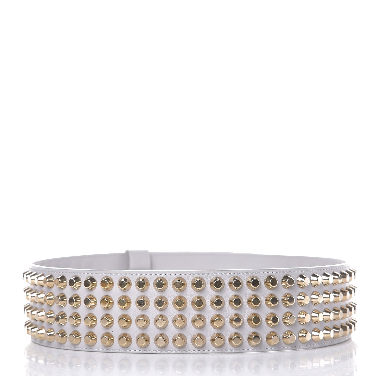 Calfskin Studded Belt 75 30 Light Grey