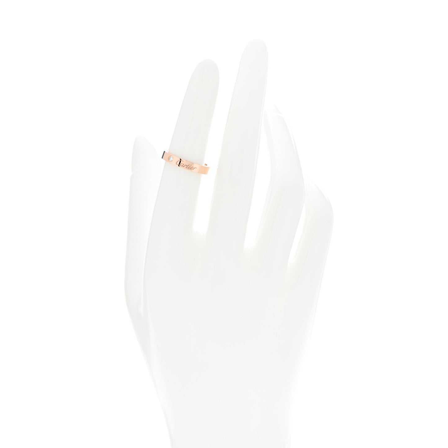 18K Pink Gold Diamond 3mm C De Cartier Wedding Band Ring 49 5