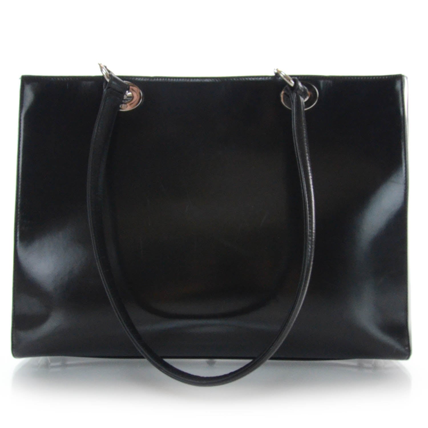 Christian Dior CHRISTIAN DIOR Patent Lady Dior Shoulder Bag Black 3 of 10