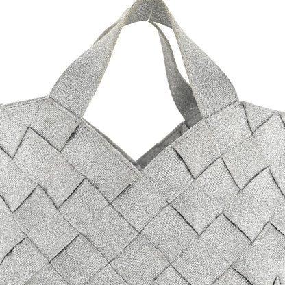 Bottega Veneta Webbing Maxi Intrecciato Mini Cassette Tote Silver 9 of 13