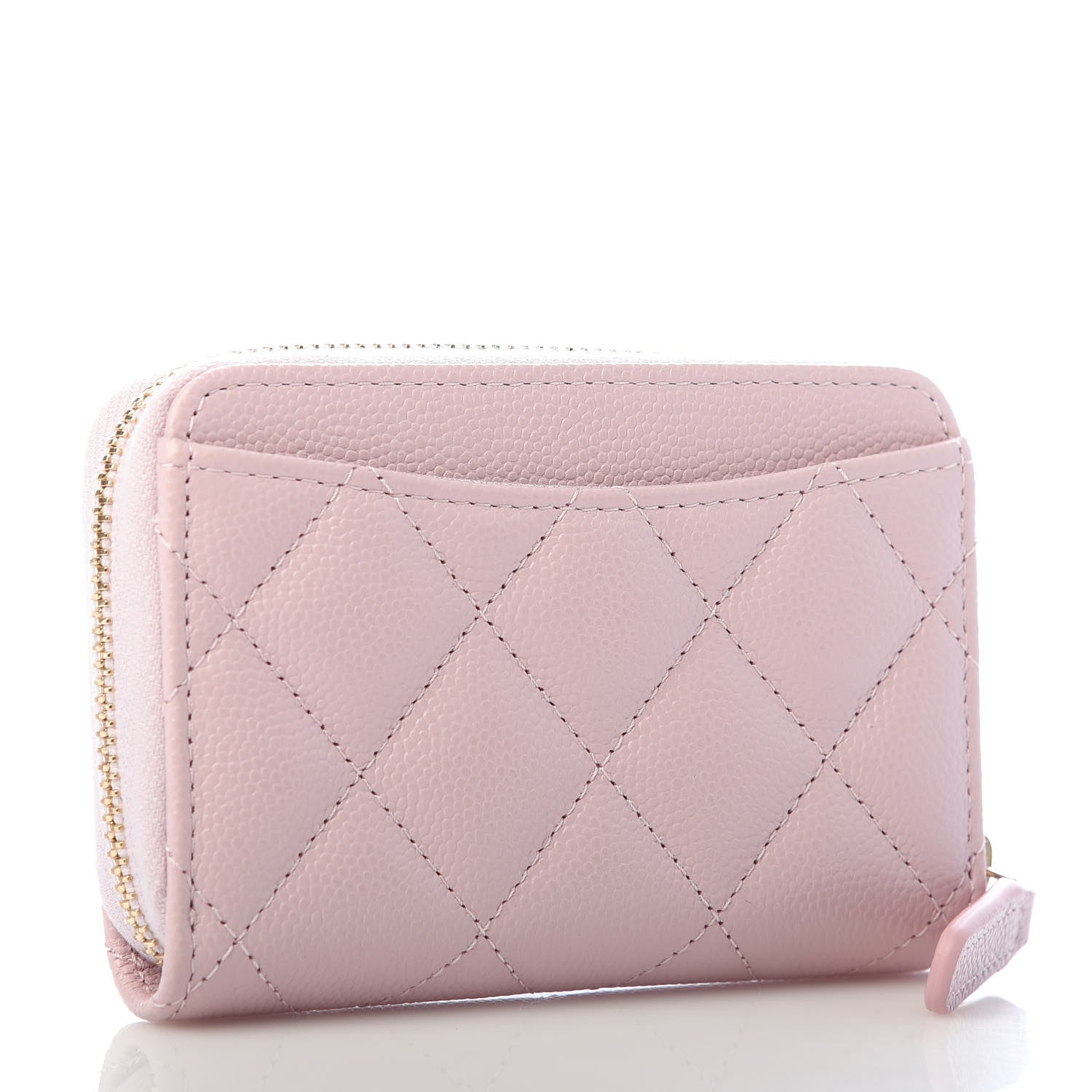 Chanel Caviar Quilted Zip Coin Purse Light Pink 3 of 8