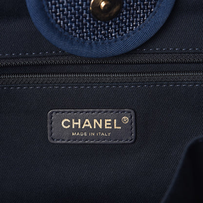 Chanel Woven Straw Raffia Large Deauville Tote Dark Blue 6 of 10