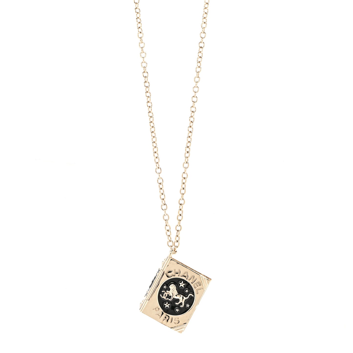 Metal Long Necklace Gold Black