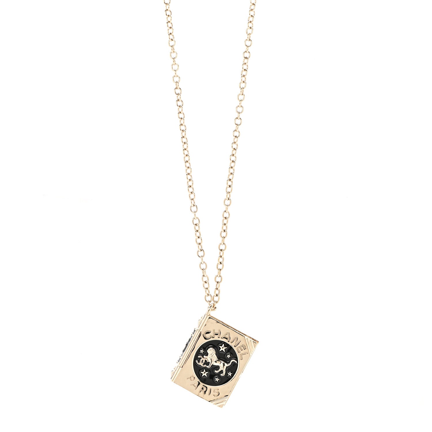 Chanel Metal Long Necklace Gold Black 1 of 5