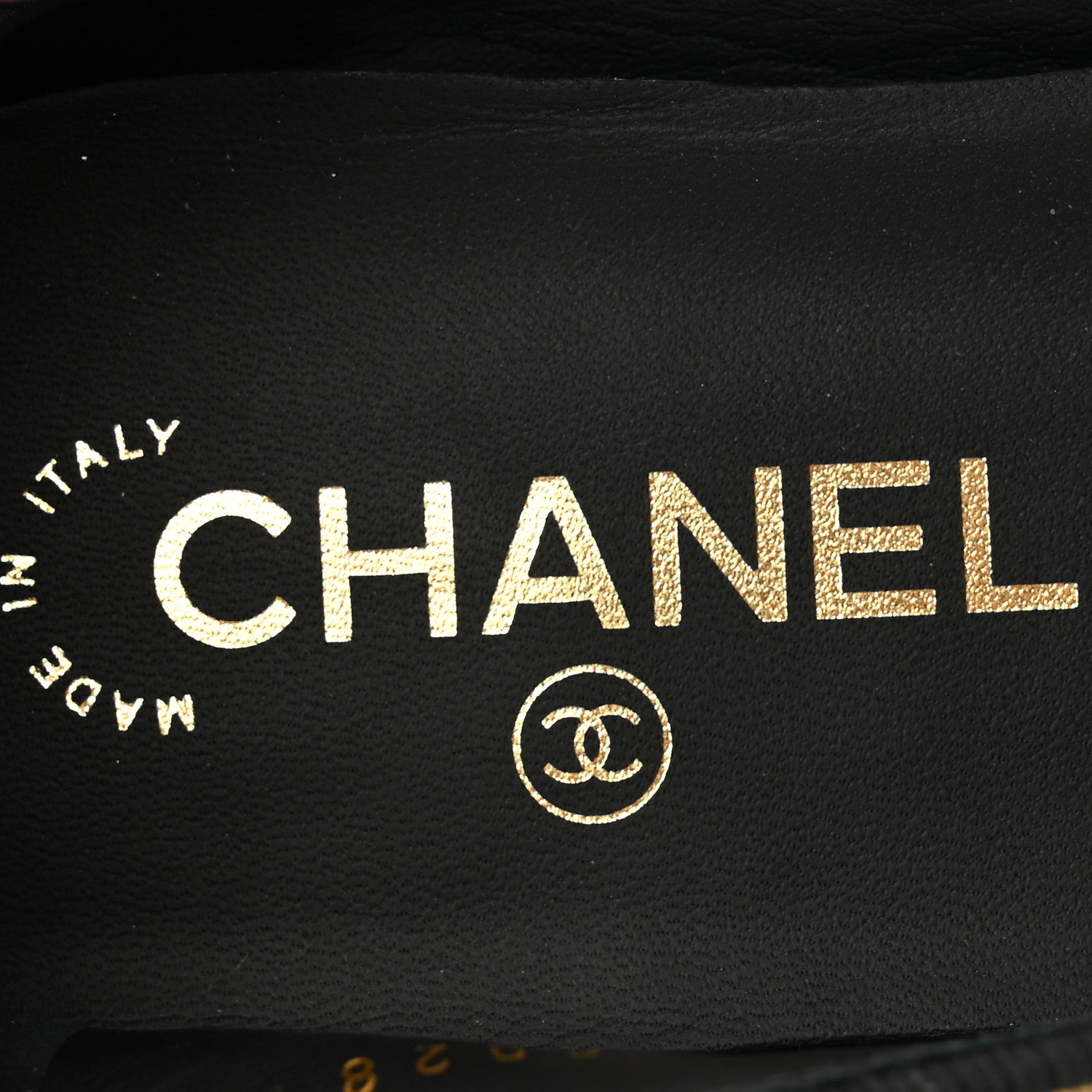 Chanel Laminated Suede Goatskin Cap Toe CC Ballerina Flats 40 Gold 6 of 9