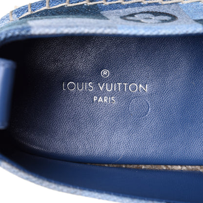 Louis Vuitton Denim Damier Monogram Patchwork Espadrille Flats 36 Blue 9 of 10