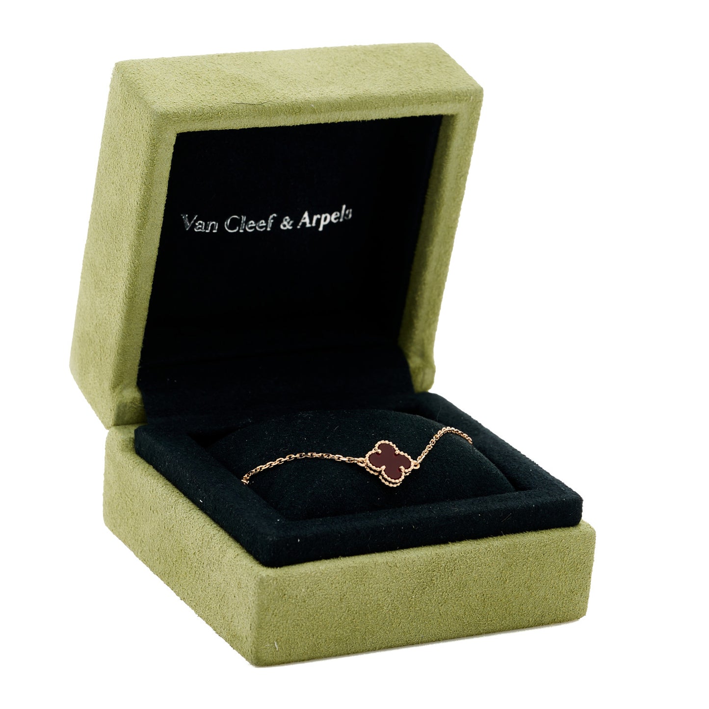 18K Rose Gold Carnelian Sweet Alhambra Bracelet