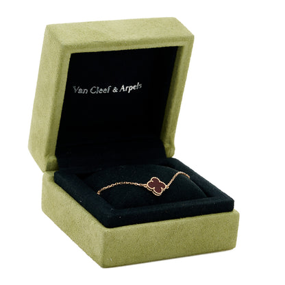 Van Cleef & Arpels 18K Rose Gold Carnelian Sweet Alhambra Bracelet 5 of 5